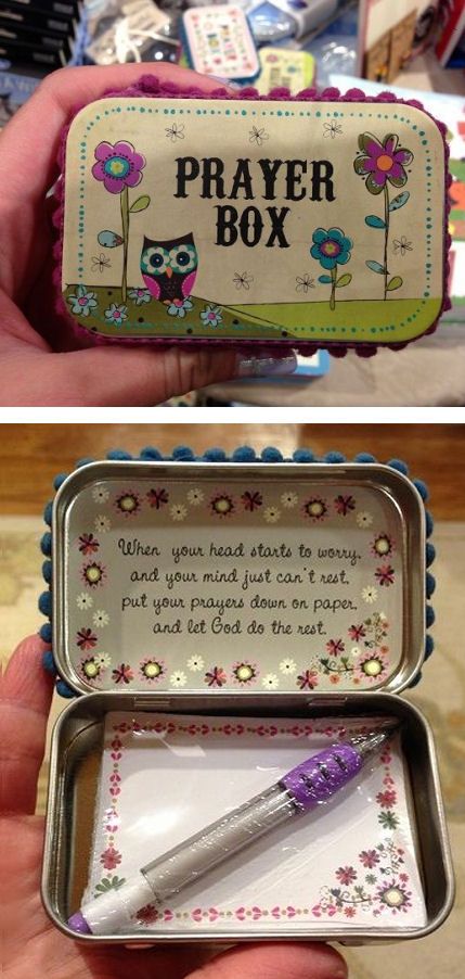 Diy Altoid Tin, Easy Homemade Christmas Gifts, Inexpensive Christmas Gifts, Altoid Tin, Christian Crafts, Prayer Box, Church Crafts, Navidad Diy, Cadeau Diy