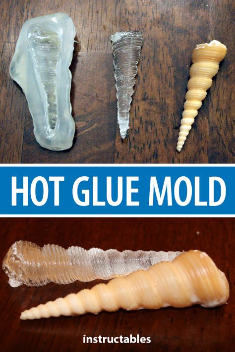 Use hot glue to easily and cheaply make a mold for small cast projects. #Instructables #crafts #reuse #upcycle #casting #duplicate #sculpture Diy Crafts With Household Items, Diy Molds For Resin, Uv Resin Crafts Diy, Cold Porcelain Projects, Cute Resin Ideas, Resin Tips, Hot Glue Art, Glue Art, Formy Silikonowe