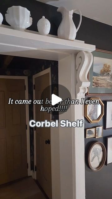 Teresa Bratcher on Instagram: "Transform your space with a touch of vintage charm! Repaint old corbels and repurpose them into a stunning overdoor shelf, adding both style and functionality to your room.  Like and follow @teebeeinspired for more home decor inspiration, DIY ideas and home tips.   #corbels  #HomeDecor #InteriorDesign #HomeInspiration #Decorating #HomeStyling #InteriorDecor #DesignInspiration #HomeInteriors #DecorGoals #HouseBeautiful #CozyHome #HomeSweetHome #DecoratingIdeas" Shelf Above Doorframe, Shelf Over Doorway Ideas, Overdoor Shelf, Corbel Shelf Ideas, Shelves Over Doorway, Over Doorway Decor Ideas, Decorating With Corbels Ideas, Corbels Ideas Doorway, European Coastal Decor