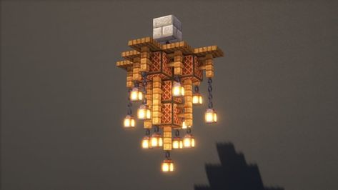 Lamp Post Minecraft Designs, Minecraft Big Chandelier, How To Make A Chandelier In Minecraft, Minecraft Midieval Decorations, Lighting Minecraft Ideas, Minecraft House Walls Ideas, Minecraft Light Fixture Ideas, Minecraft Medieval Chandelier, Minecraft Outside Lights