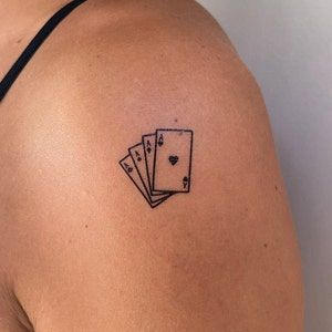 Las Vegas Traditional Tattoo, Dainty Vegas Tattoo, Stack Of Cards Tattoo, Simple Card Tattoo, Deck Of Card Tattoo, Jack Of Clubs Tattoo, Euchre Tattoo, Small Vegas Tattoo, Playing Cards Tattoos