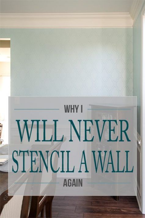 Tips and tricks about stenciling and why it did not work for this experienced DIY er. Large Wall Paint Ideas, Diy Stencil Wall Ideas, Powder Room Stencil Ideas, Wall Paint Stencils, Hallway Stencil Ideas, Kitchen Wall Stencil Ideas, Block Print Stencil, Stencil Wall Design, Stencil Art On Wall