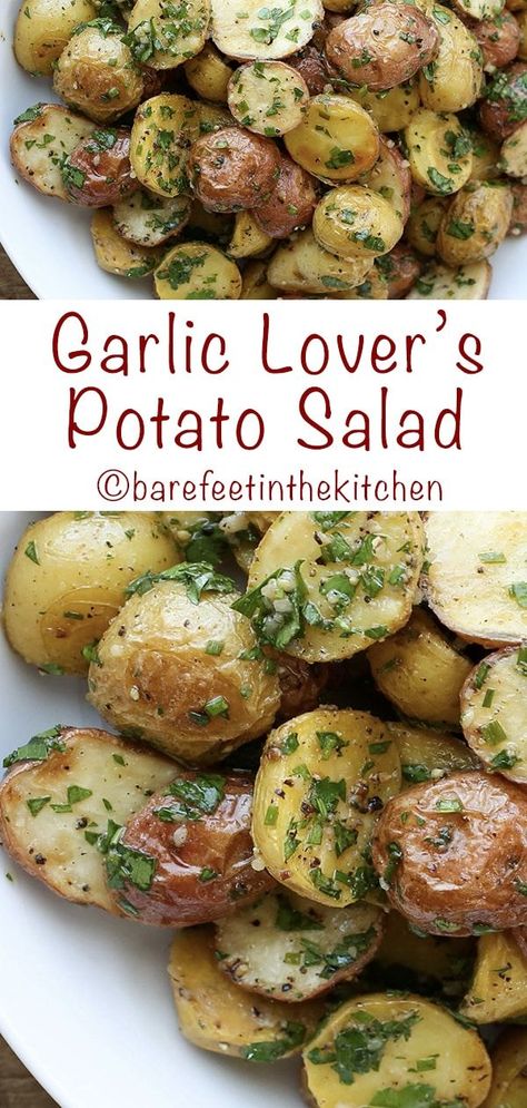 Garlic Lover's Potato Salad Warm Potato Salad, Best Potato Salad Recipe, Warm Potato Salads, Red Potato Salad, Baked Potato Salad, Classic Potato Salad, Bacon Potato Salad, Easy Potato Salad, Easy Side Dish