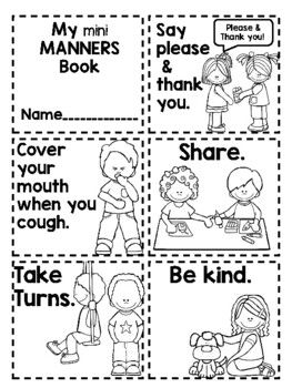 Kindergarten Manners Activities, Manners Prek Activities, Manners Theme Preschool Crafts, Feelings And Manners Preschool Theme, School Rules Activities Preschool, Good Manners Craft Preschool, Manner Crafts For Preschool, All About Me Book For Preschool, Manners Theme Preschool Activities