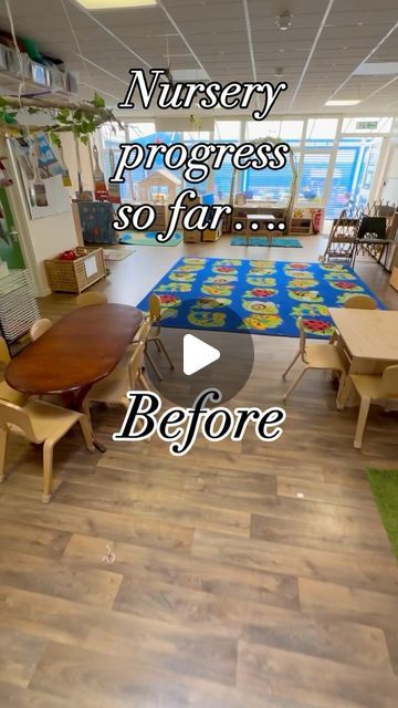 Louise on Instagram: "Two terms in and our progress so far.   Apart from the new @communityplayuk tables everything else is from Facebook Marketplace or things from the school that were no longer needed.   So thankful for the support and help from my lovely family and TAs 🥰  Easel inspiration: @nurseryteachernortheast   Visual timetable inspiration:  @earlyyearsoutdoor & @create_make_and_play   #teamworkmakesthedreamwork  #classroomtransformation #beforeandafter #beforeandduring #classroommakeover #eyfsclassroom #nurseryclass #eyfs #earlyyearsclassroom #earlyyears #eyfsteacher #fulltimeworkingmum #supportivefamily #amazingtas" Pre Primary Classroom Layout, Kindergarten Classroom Decor Diy, Kindergarten Stairs Design, Basement Home Daycare Ideas, Early Childhood Classroom Layout, Early Years Classroom Set Up, Family Wall Daycare Classroom, Creative Curriculum Classroom Layout, Nursery Eyfs Ideas