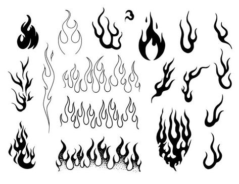 Fire Sketch Tattoo, Fire Flash Tattoo, Flames Line Art, Fire Tattoo Designs Art, Black And Grey Flames Tattoo, Fire Back Tattoo, Fire Ankle Tattoo, Flame Design Tattoo, Fire Design Tattoo