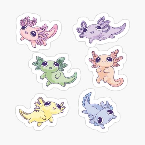 Cute Axolotl Sticker Pack #axolotl #cute #sticker #stickerpack Axolotl Stickers, Kawaii Printables, Axolotl Cute, Bts Anime, Cute Axolotl, Sticker Pack, Stickers Packs, Sticker Art, Free Printables