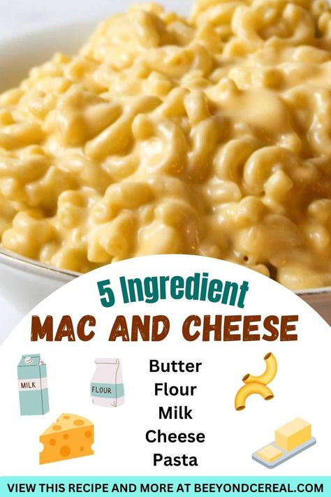 Making a simple dinner has never been easier. Made with just 5 ingredients this simple stovetop mac and cheese is an easy recipe that anyone can enjoy! Make it with cheese shells, elbow noodles, or other noodle of choice and the recipe remains the same. It's simply the best for when you want an easy mac n cheese recipe that tastes great without a ton of ingredients or effort! Mac And Cheese Recipe Without Heavy Cream, Easy Yummy Mac And Cheese, Mac N Cheese Without Heavy Cream, Basic Mac N Cheese Recipe, Easy Good Mac And Cheese, Mac And Cheese Pasta Recipe, Easy Mac & Cheese Recipe, Easy Mac N Cheese Sauce, Easy Mac And Cheese Recipe For 2