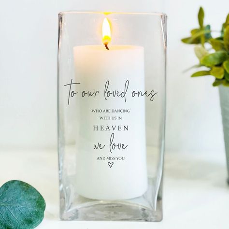 In Memory Wedding, Wedding In Memory, Candle Memorial, Candle For Wedding, Memory Candle Wedding, Soy Pillar Candles, Memory Wedding, Memory Table, Wedding Candle