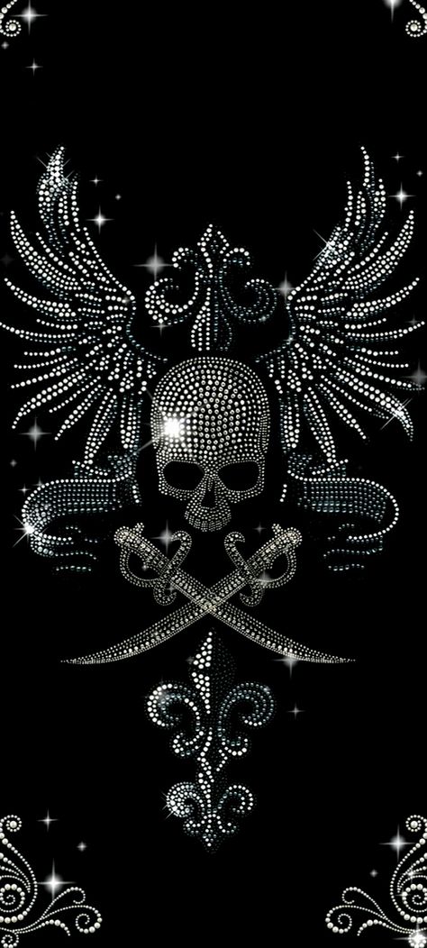 Rhinestone Wallpaper Iphone, Silver Y2k Wallpaper, Black Bling Wallpaper, Y2k Cross Wallpaper, Stone Wallpaper Aesthetic, Rhinestone Wallpaper, Mall Goth Wallpaper, Emo Wallpapers, Sugar Skull Artwork