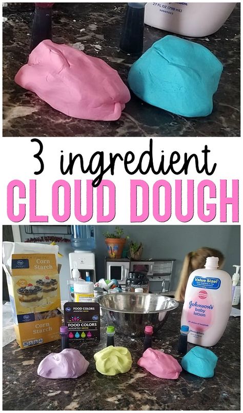 Messy Activities, Cloud Dough Recipes, Vetenskapliga Experiment, Babysitting Activities, Easy Kid Activities, Kids Activities At Home, Cloud Dough, Kid Experiments, Preschool Science