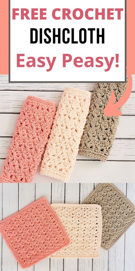 Diy Crochet Dishcloth, Crochet Washcloth Free Pattern, Crochet Dishcloth Pattern, Crochet Washcloth Free, Crochet Dish Cloth Free Pattern, Crochet Washcloth Pattern, Crochet Potholder Patterns, Dish Rag, Dishcloth Crochet Pattern