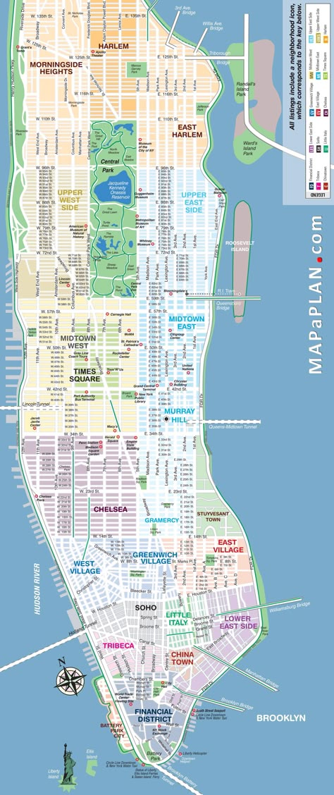 Nyc Tourist Map, New York Trip Planning, Ny Map, Manhattan City, Manhattan Map, Nyc Map, New York City Vacation, New York Vacation, New York City Map