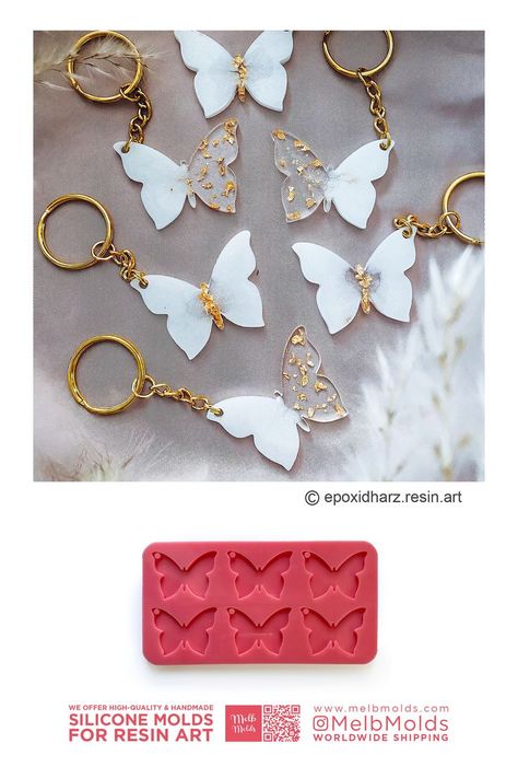 Resin Keychain Diy, Christian Business Ideas, Diy Resin Casting, Silicone Molds For Resin, Styrofoam Art, Butterfly Resin, Bling Makeup, Molds For Resin, Keychain Resin