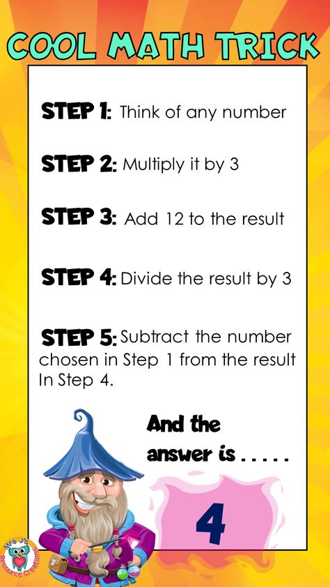 Unveiling the Magic of Mathematics: The 'Always 4' Trick That Will Amaze You Math Magic Tricks, Vimal Chandran, Number Tricks, Cool Math, Math Mystery, Cool Math Tricks, Funny Minion Pictures, Math Magic, Learning Mathematics