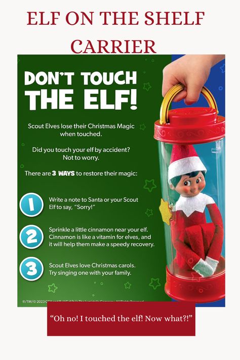 Elf On The Shelf In Container To Carry, Elf On The Shelf Carrying Case, Elf On The Shelf Going Back To The North Pole, Elf On The Shelf Carrier Ideas, Diy Elf Carrier, Elf On The Shelf Carrier, Elf Transport, Elf Carrier, Elf Delivery