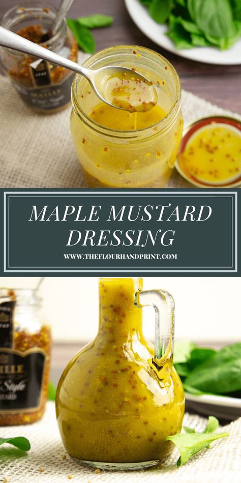 Maple Mustard Vinaigrette Recipe, Maple Mustard Vinaigrette, Diy Salad, Mustard Salad Dressing, Whole Grain Mustard, Maple Vinaigrette, Vinegar Salad Dressing, Salad Dressing Recipes Healthy, Mustard Vinaigrette