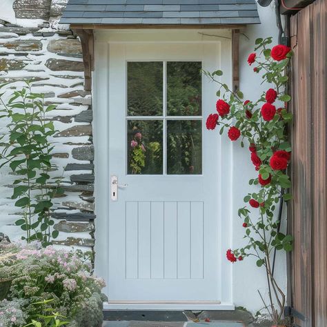 External Double Glazed Doors Cottage Style Front Doors, Cottage Entrance, Cottage Doors, Cottage Style Doors, Front Doors Uk, Cottage Front Doors, Cotswold Stone, Cottagecore Garden, Cottage Windows