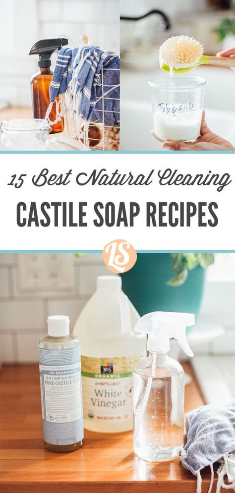 Castle Soap Recipes, Castle Soap, Castile Soap Uses, Castile Soap Recipes, Daily Shower Cleaner, Daily Shower Spray, Mold Spray, Castille Soap, Homemade Cleaning Supplies