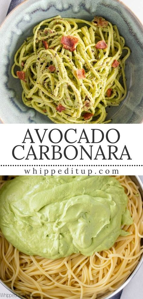 Bring on this amazing pasta dish to the table and get ready to fall in love. #avocadocarbonara #greatpastas Avocoda Recipes, Food Recipes With Avocado, Avocado Dinner Ideas, Lunch Ideas With Avocado, Mashed Avocado Recipes, Avacodo Recipe Idea Healthy, Avocado Dinner Recipes, Recipes Using Avocado, Avacacado Recipes