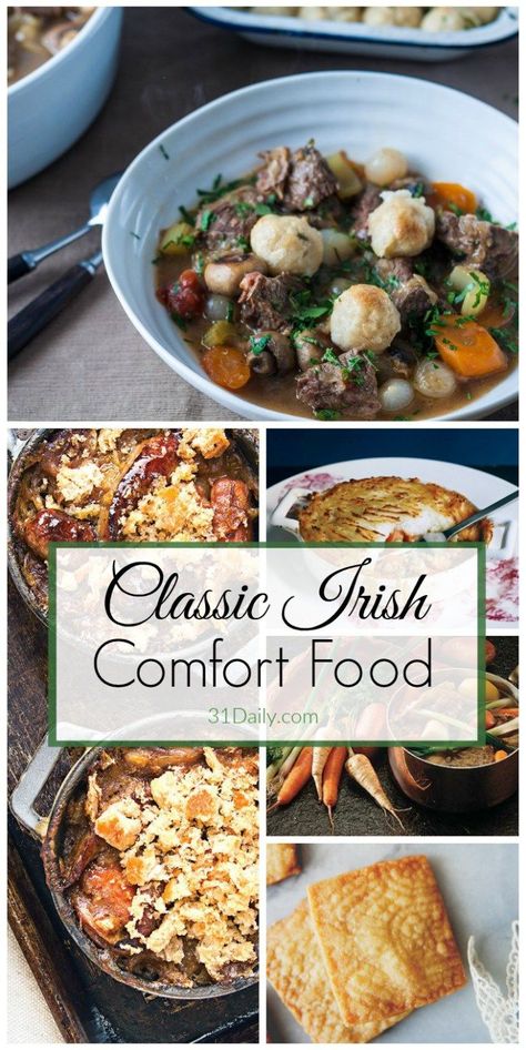 Classic Irish Recipes, Emerald Isle Comfort Food at its Best | 31Daily.com Irish Dinner Recipes, Irish Dinner, Irish Recipes Authentic, Irish Desserts, Irish Cooking, Irish Recipes Traditional, Cream Of Potato Soup, Irish Dishes, Irish Cuisine