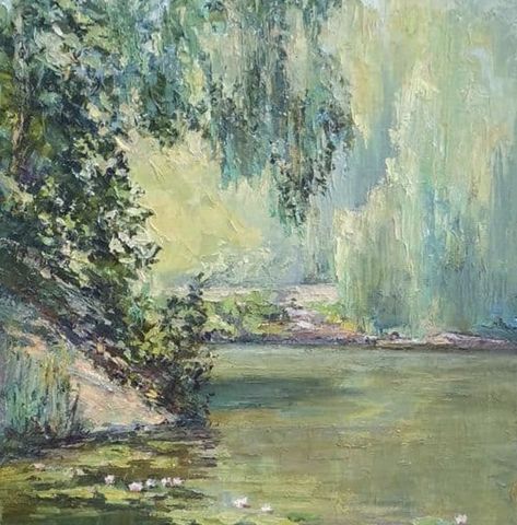 Pond Painting, Expressing Love, Monet Art, Green Paintings, Summer Painting, Beautiful Pics, Summer Landscape, Old Paintings, Aesthetic Painting