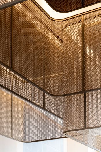 Dramatic Chandelier, Lobby Lighting, Brass Mesh, Custom Chandelier, Ceiling Detail, Ceiling Treatments, Lobby Design, Patricia Urquiola, Jw Marriott