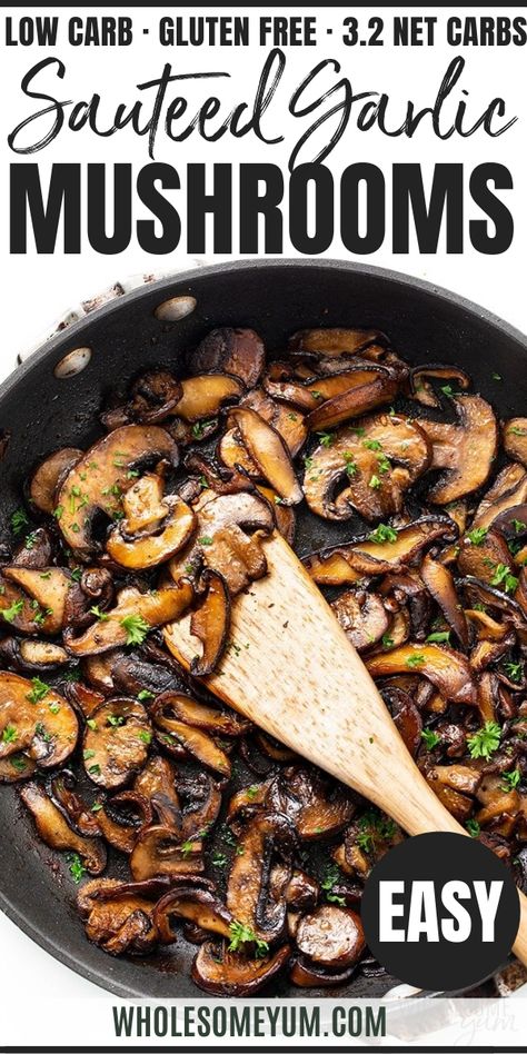 How To Saute Mushrooms, Saute Mushrooms, Mushroom Side Dishes, Mushroom Recipes Healthy, Mushroom Recipe, Steak And Mushrooms, How To Cook Mushrooms, Sauteed Mushrooms, Veggie Dishes