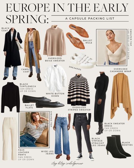 Capsule Packing, European Spring, March Outfits, Europe Travel Outfits, Essentials Aesthetic, Fashion Capsule Wardrobe, Spring Capsule, Europe Outfits, Travel Capsule Wardrobe