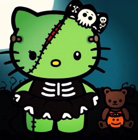 Hello Kitty Spooky Hello Kitty, Hello Kitty Halloween Wallpaper, Hello Kitty Imagenes, Images Hello Kitty, Cute Zombie, Walpaper Hello Kitty, Charmmy Kitty, Hello Kitty Images, Kitty Drawing