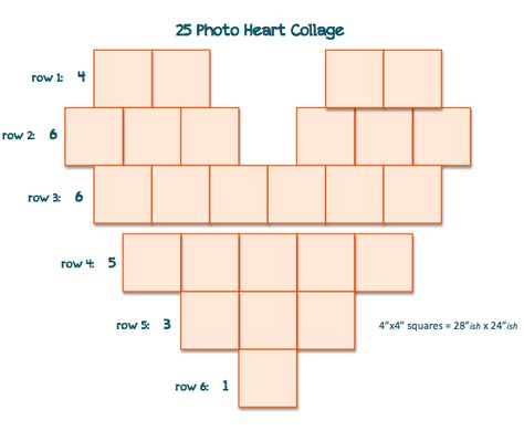 25 Photo Heart Collage, Heart Pictures Love Photo Ideas, Heart Collage Wall, Heart Layout For Pictures On Wall, Photo Wall Collage Boyfriend, Diy Photo Collage Ideas Creative Gift, Polaroid Heart Template, Diy Heart Photo Collage, Heart Made Of Pictures