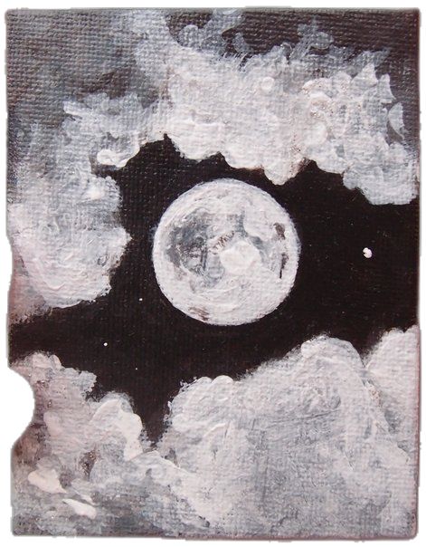 Moon Phases Painting, Full Moon Painting, Black And White Moon, Full Moon Art, Acrylic Moon, Moon And Clouds, Painting Black And White, Monochrome Nursery, White Moon