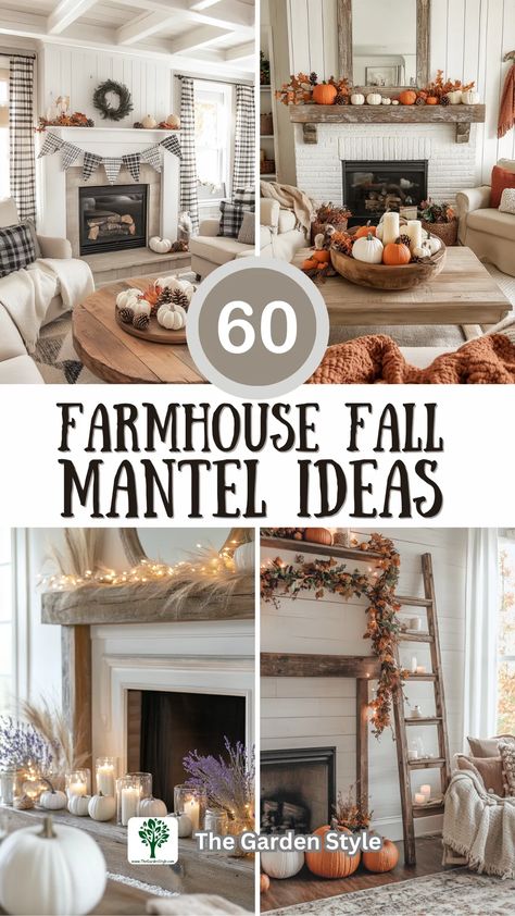 Decorating A Fall Mantle, Fall Farmhouse Fireplace Decor, Joanna Gaines Fall Decor, Pumpkin Mantel Decorating Ideas, Fall Wreath Over Fireplace, Mirror On Fireplace Mantel Farmhouse, Fall Decor For Fireplace Mantel With Tv, Fall Fireplace Decor Mantles Farmhouse, Small Mantle Fall Decor