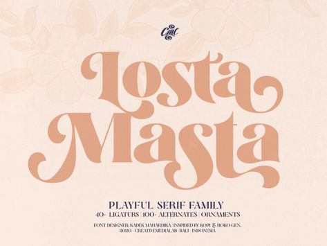 Losta Masta - Serif Fonts by Fonts Logo Font, Modern Sans Serif, Character Map, Font Pairing, Serif Typeface, Handwritten Fonts, Show And Tell, Serif Fonts, Font Bundles