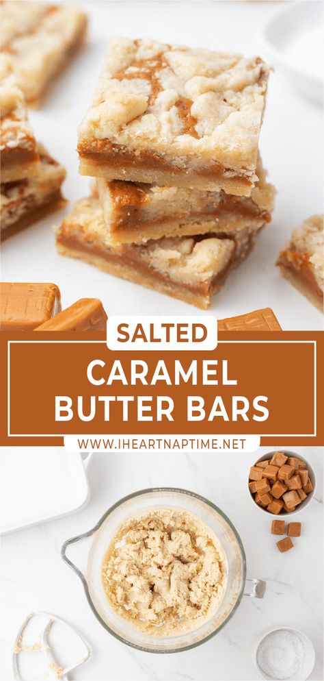 Salted Caramel Butter Bars Recipes, What To Make With Carmel Squares, Recipes That Use Caramel Squares, Recipe With Caramel Squares, Salted Caramel Candy Melts Ideas, Salted Caramel Sugar Cookie Bars, Homemade Caramel Desserts, Cashew Caramel Bars, Carmel Food Ideas