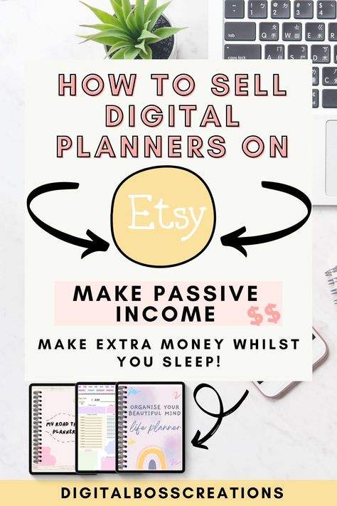 How To Make A Digital Journal To Sell, Selling Digital Planners On Etsy, Selling Planners On Etsy, Creating Digital Planner, Digital Art Selling, Easy Digital Products To Sell, Digital Planner Etsy, Best Selling Digital Products On Etsy, How To Sell Digital Products On Etsy