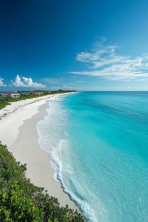 Experience Paradise at Grace Bay Beach in Turks and Caicos 🏝✨ Relax on the pristine shores of Grace Bay Beach, known for its powdery white sands, crystal-clear turquoise waters, and vibrant coral reefs. Perfect for a luxurious and serene beach escape. 🌿🌞 #GraceBayBeach #TurksAndCaicos #BeachParadise #TravelInspiration Grace Bay Turks And Caicos, Pretty Ocean, Honeymoon Romance, Beaches Turks And Caicos, Grace Bay Beach, Maldives Honeymoon, Dream Vacation Spots, Coral Beach, Post Insta