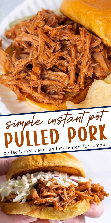 Instant Pot Pulled Pork - The Chunky Chef Instant Pot Pork Loin Recipe, Pulled Pork Instant Pot Recipe, Pressure Cooker Pulled Pork, Instant Pot Pulled Pork, Memphis Bbq, Crock Pot Pulled Pork Recipe, The Chunky Chef, Easy Pulled Pork, Chunky Chef