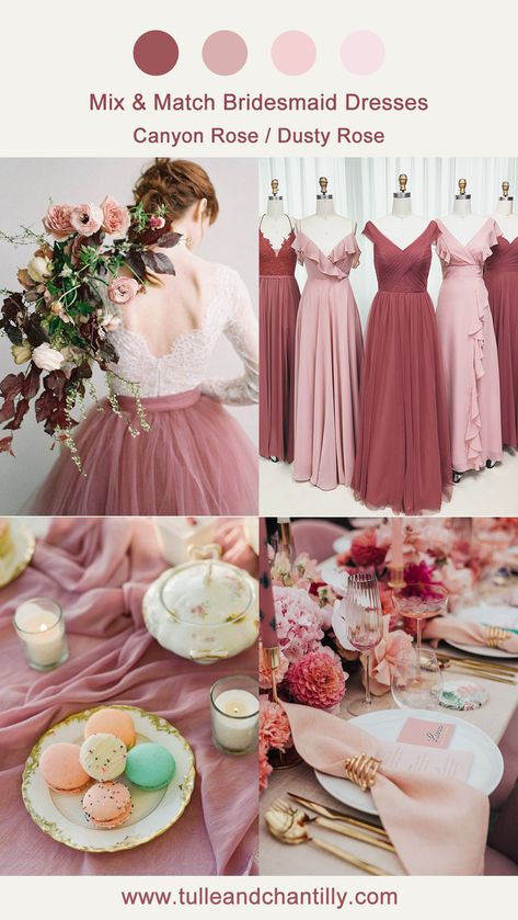 Canyon Rose Wedding, Light Bridesmaid Dresses, Mix And Match Bridesmaids, Matching Bridesmaids Dresses, Canyon Rose, Rose Gold Wedding Decor, Rust Bridesmaid Dress, Mismatched Bridesmaid, Matching Bridesmaids