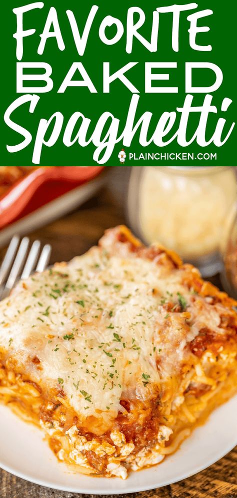 Favorite Baked Spaghetti, Casserole Pasta, Baked Spaghetti Casserole, Baked Spaghetti Recipe, Garlic Rolls, Sauce Spaghetti, Spaghetti Casserole, Pasta Spaghetti, Cheese Spaghetti