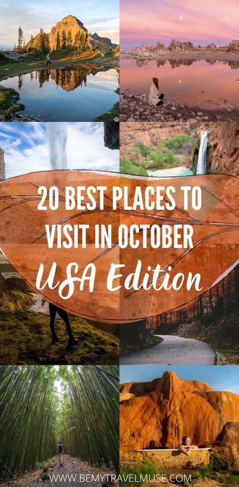 Best October Vacations, October Travel Destinations, Fall Travel Destinations, Girls Trip Destinations, October Travel, Best Weekend Trips, Great Places To Travel, Vacations In The Us, Best Places To Vacation