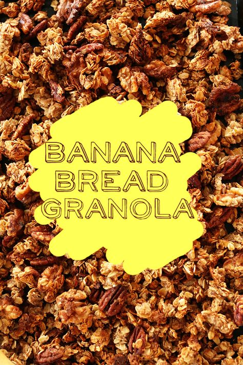 Honey Pecans, Banana Bread Granola, Banana Granola, Vegan Granola, Nut Granola, Acai Bowls, Minimalist Baker, Hemp Hearts, Vegan Banana