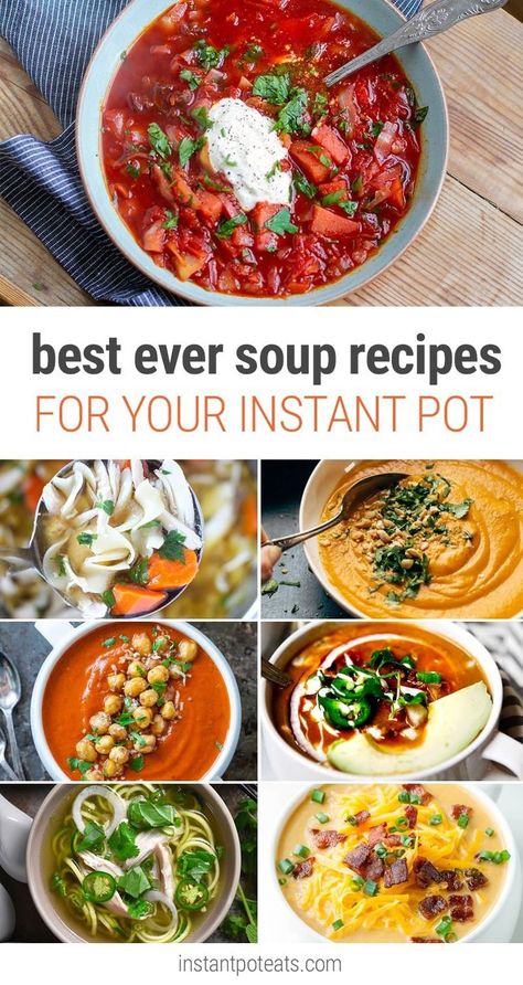 Best Ever Instant Pot Soup Recipes including Whole30, paleo, vegan and gluten-free soups #instantposoups #instantpotrecipes #souprecipes #soupseason #soups #bestsoups Instant Pot Soups, Soups To Make, Stews And Soups, Cooking Meals, Electric Pressure Cooker Recipes, Instant Pot Soup Recipes, Best Instant Pot Recipe, Instant Pot Soup, Cooking On A Budget