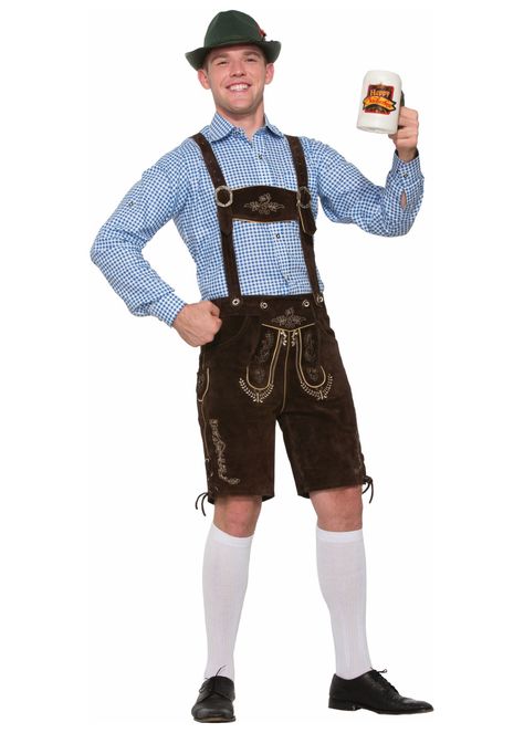 Blue Gingham Oktoberfest Lederhosen Men Shirt Octoberfest Outfits, Octoberfest Costume, Lederhosen Costume, Outfit Herren, Oktoberfest Outfits, German Costume, Oktoberfest Halloween, Oktoberfest Outfit, Costume Themes