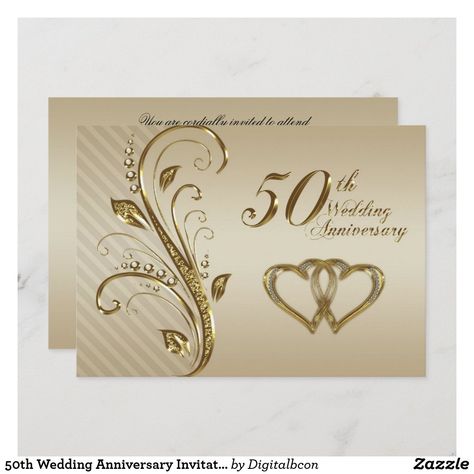 Anniversary Invitation Card, Golden Wedding Anniversary Invitations, 50th Golden Anniversary, 50th Anniversary Invitations, 50th Wedding Anniversary Invitations, 50th Anniversary Cards, 50 Golden Wedding Anniversary, Anniversary Invitation, Golden Wedding Anniversary