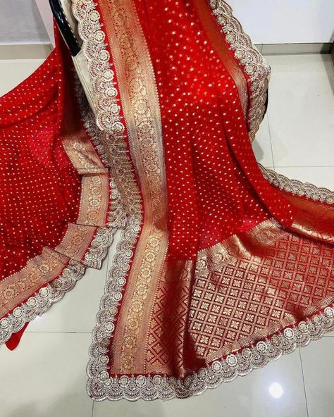 A Burst Of Colors That Reflect Our Vibrant Soul. When Life Gives You Colors, Wear Them In a Saree Pure Crepe Khadi Silk Pattu Saree With Binni Weaving Design on All Over The Saree With Rich Elegant Weaving Pallu With Weaving Border on Both Side Paired With Scalloped Lace Attached on Saree With Running Blouse With Pholka Weaves Offer Price ₹2550 freeship NO EXCHANGE / RETURN. 360° Parcel opening video is must in case of any issue. NO CASH ON DELIVERY. ONLINE PAYMENT MODE ONLY. Saree Blouse Styles, Lace Saree, New Saree Blouse Designs, Weaving Designs, Pattu Saree, Lace Border, Scalloped Lace, Saree Blouse Designs, Blouse Styles