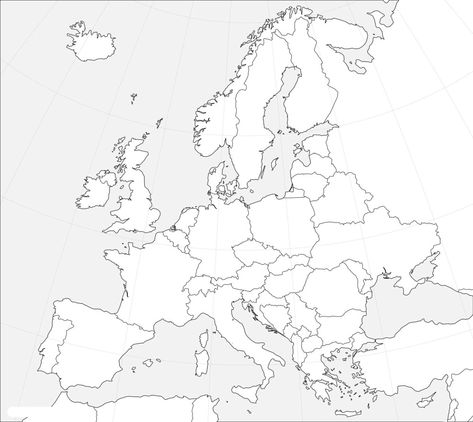 Map Of Europe Printable, Europe Map Printable, Brainstorming Graphic Organizer, World Map Continents, Line Project, Cartography Art, Time Zone Map, Pakistan Map, World Map With Countries