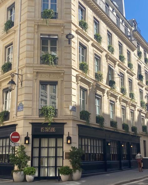 French Townhouse Aesthetic, Paris Exterior House, Fancy Apartment Exterior, Pretty Apartments Exterior, Apartment Building Exterior Aesthetic, Bloxburg French Apartment, Paris Architecture Buildings, Parisian Architecture Exterior, Parisian Townhouse Exterior