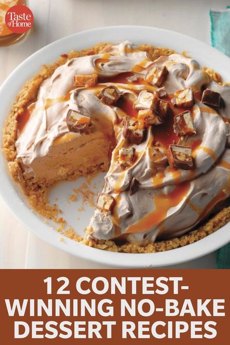 Taste of Home - Easy No-Bake Desserts: https://trib.al/RwANwIu Mo Bake Desserts, Desserts To Win A Bake Off, My Pins Saved Recipes Desserts, Winning Desserts Contest, Easy Award Winning Desserts, Easy Desserts For Company, Bake Off Winning Recipes, Best Rated Desserts, Award Winning Baked Goods