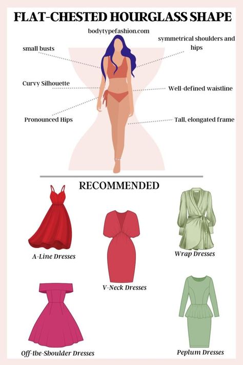 How to dress flat chested hourglass - Fashion for Your Body Type Outfits For Small Chest Body Types, Hourglass Shaped Women, Flat Chested Fashion, Hourglass Body Shape Outfits, Hourglass Outfits, Flat Chested, Hourglass Body Shape, Hourglass Fashion, Figure Dress